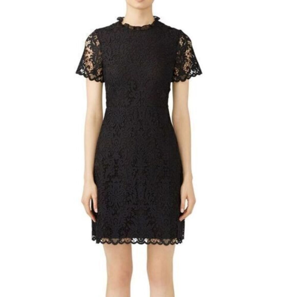 KATE SPADE Tapestry Lace Black Mini Dress